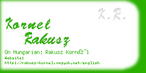 kornel rakusz business card